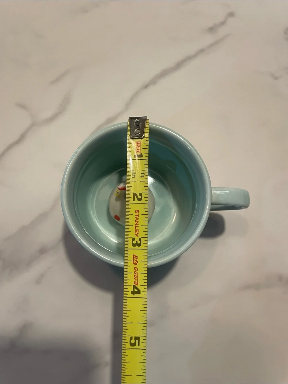 3D Animal Ceramic Vintage Novelty Coffee Cup Mint Green with Red Accent #0218